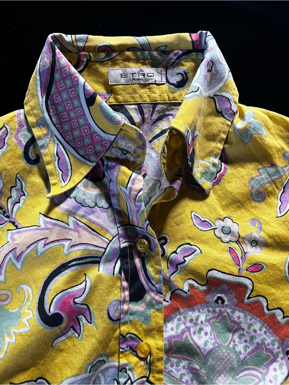 Etro Milano Yellow Paisley Blouse